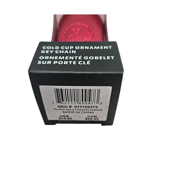 Starbucks 2024 Pleated Pink Ombre Gradient Tumbler Cold Cup Ornament Keychain - Picture 2 of 4